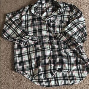 Victoria's Secret Plaid Button-Down Pajama Shirt
